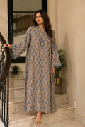 Noor Block Print Lawn Kurti – Sand Beige