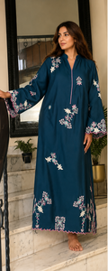 Raunaq-e-Naz Khaddi Silk Embroidered Kaftan