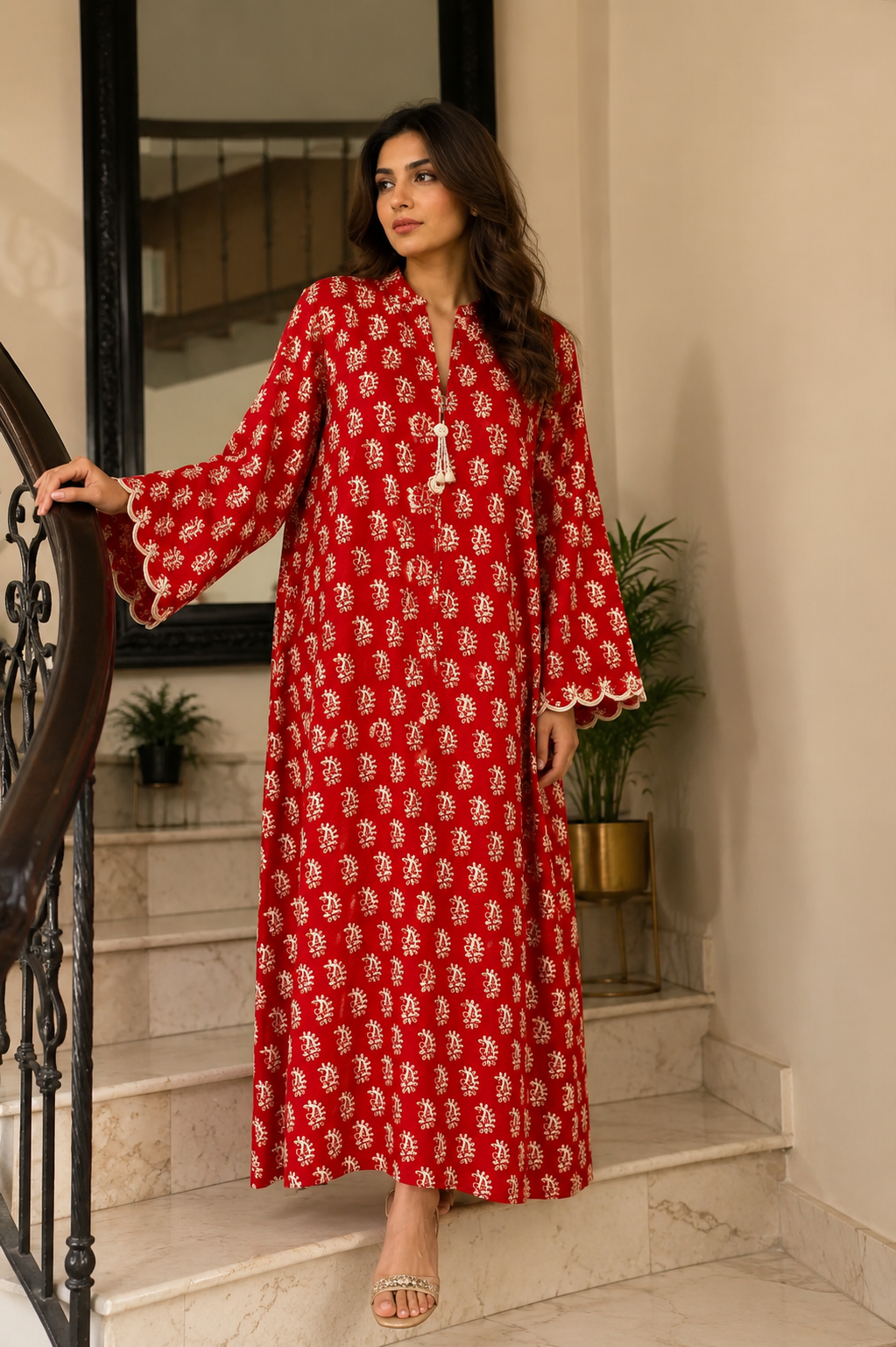 Gulnaar Block Print Lawn Kurti
