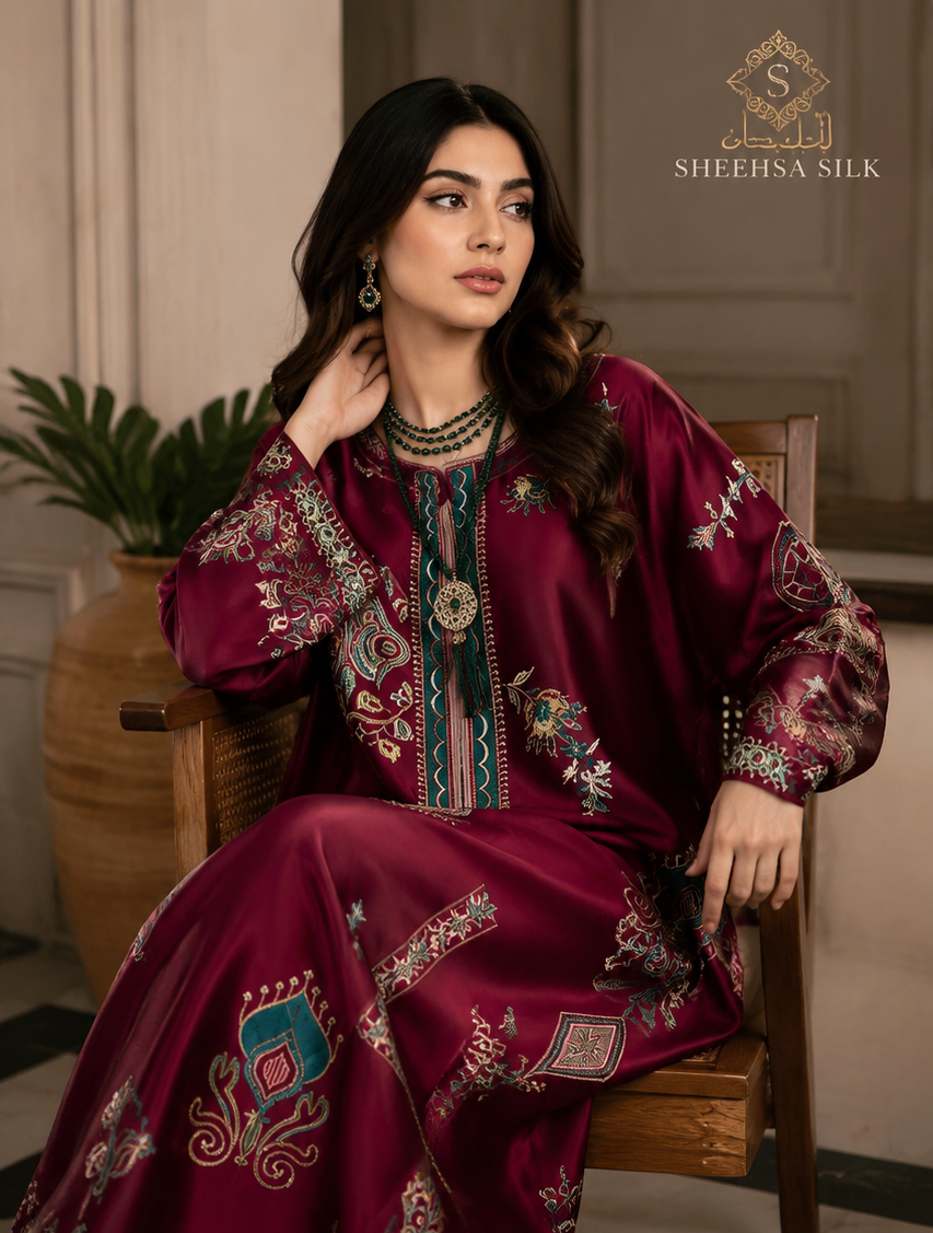 Sheesha silk kaftan