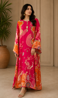 Mehr-e-Rang Sheehsa Silk Kaftan
