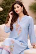 Azure Bloom Embroidered Lawn Kurta Set