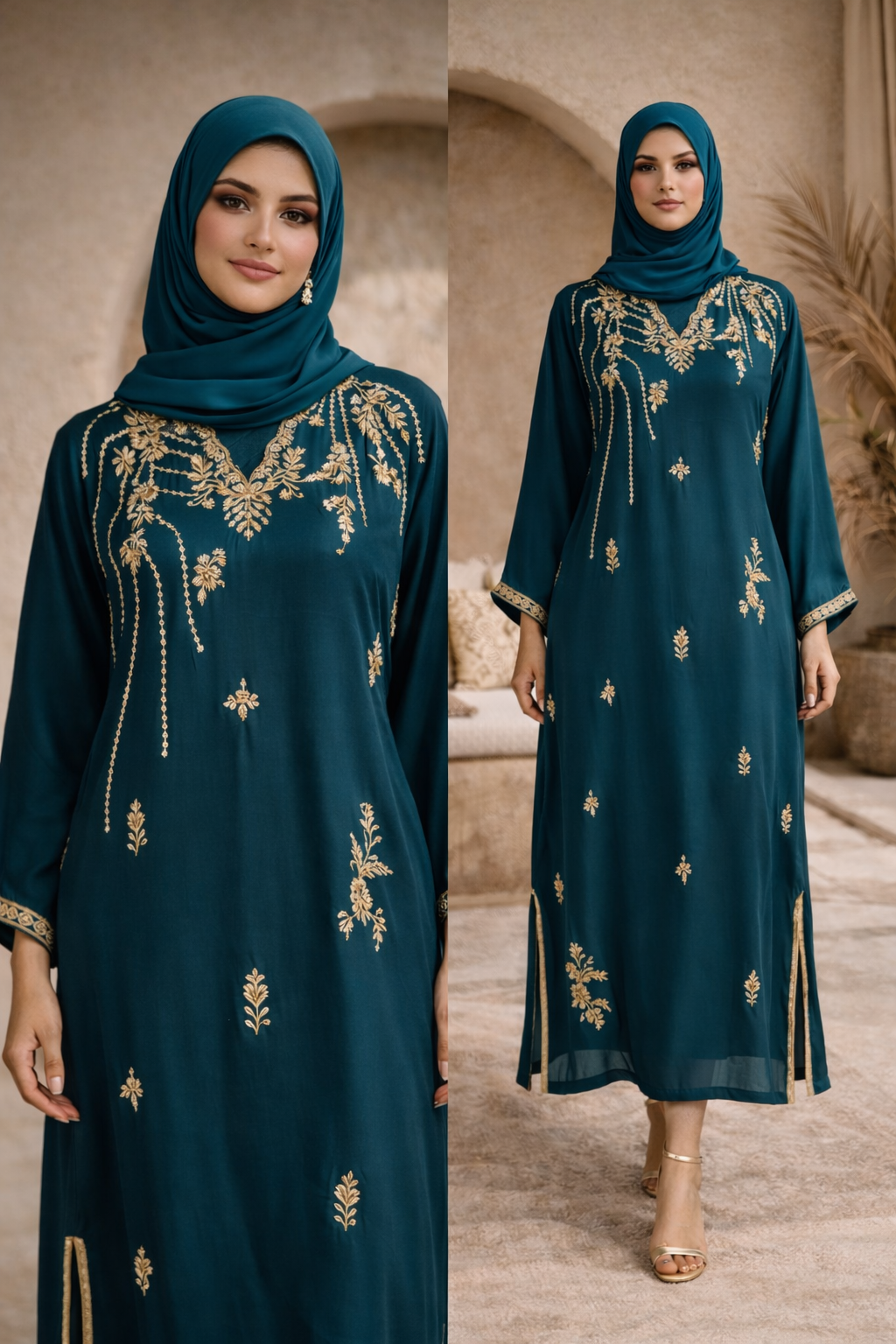 Maira Crystal Silk Kaftan
